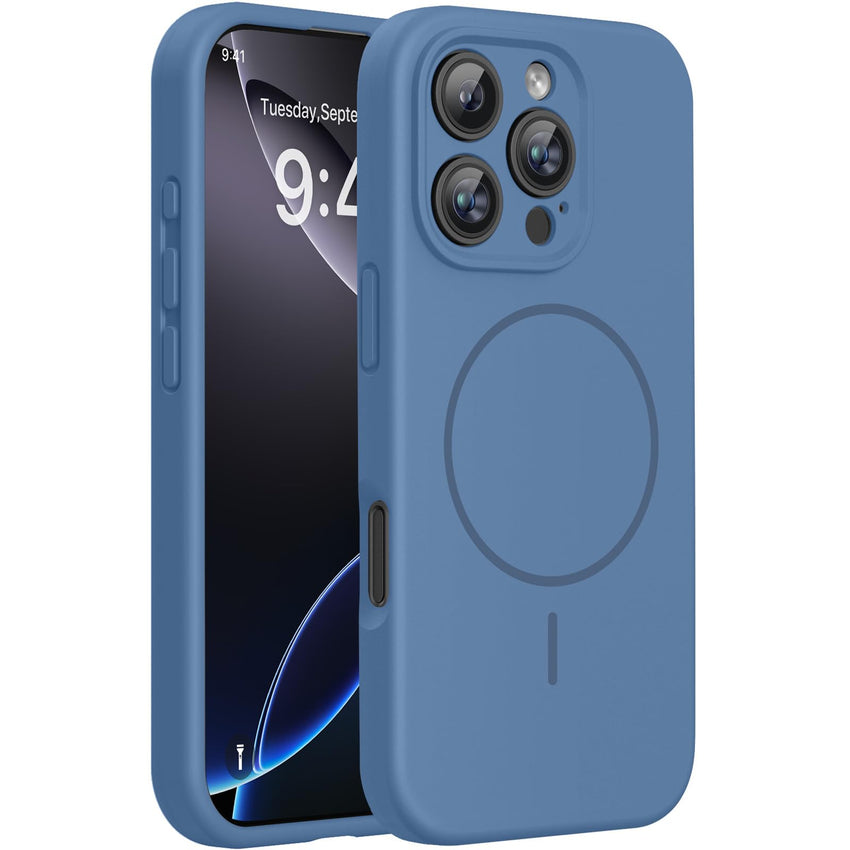 Magnetic for iPhone 17 Pro Max Case, Compatible with MagSafe, Integrated Silicone Camera Control Cover, 3.0mm Thicken Shockproof Drop Protection Phone Case for 17 ProMax, Orange