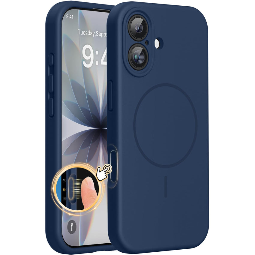 Magnetic for iPhone 17 Pro Max Case, Compatible with MagSafe, Integrated Silicone Camera Control Cover, 3.0mm Thicken Shockproof Drop Protection Phone Case for 17 ProMax, Orange