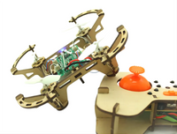 Wooden Drone DIY kit Wooden assembled Remote control toy fixed kit Remote Controlled Toys diy kit Training quadcopters