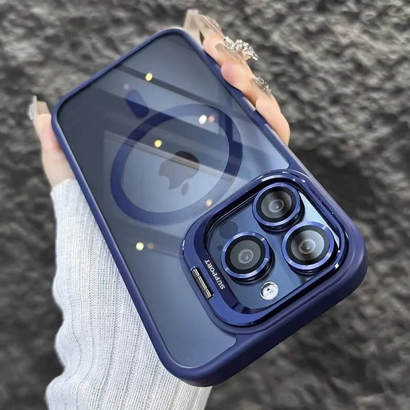 Luxury Magnetic Metal Lens Bumper Protection Case For iPhone 17 16 15 14 13 12 11 Pro Max Funda Wireless Charge Hard Clear Cover