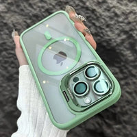 Luxury Magnetic Metal Lens Bumper Protection Case For iPhone 17 16 15 14 13 12 11 Pro Max Funda Wireless Charge Hard Clear Cover