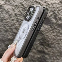 Luxury Magnetic Metal Lens Bumper Protection Case For iPhone 17 16 15 14 13 12 11 Pro Max Funda Wireless Charge Hard Clear Cover